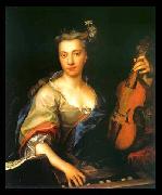 Portrait of Young Woman Playing the Viola da Gamba unknow artist